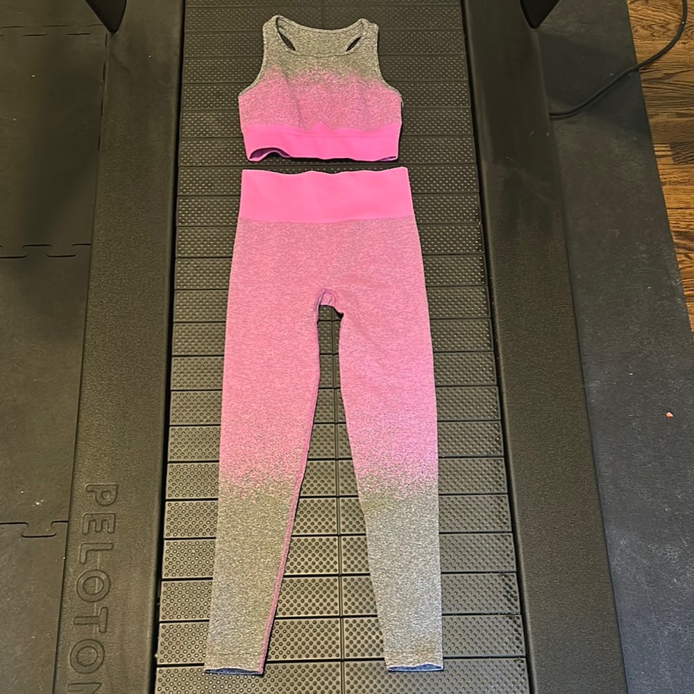 Koral Pink and Gray Athletic Set